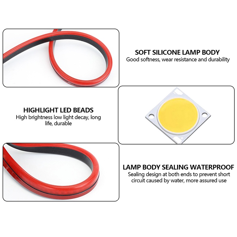 Tk Lampu Strip Led Dc 12v Panjang 90cm / 100cm Untuk Drl / Sein / Rem Mobil