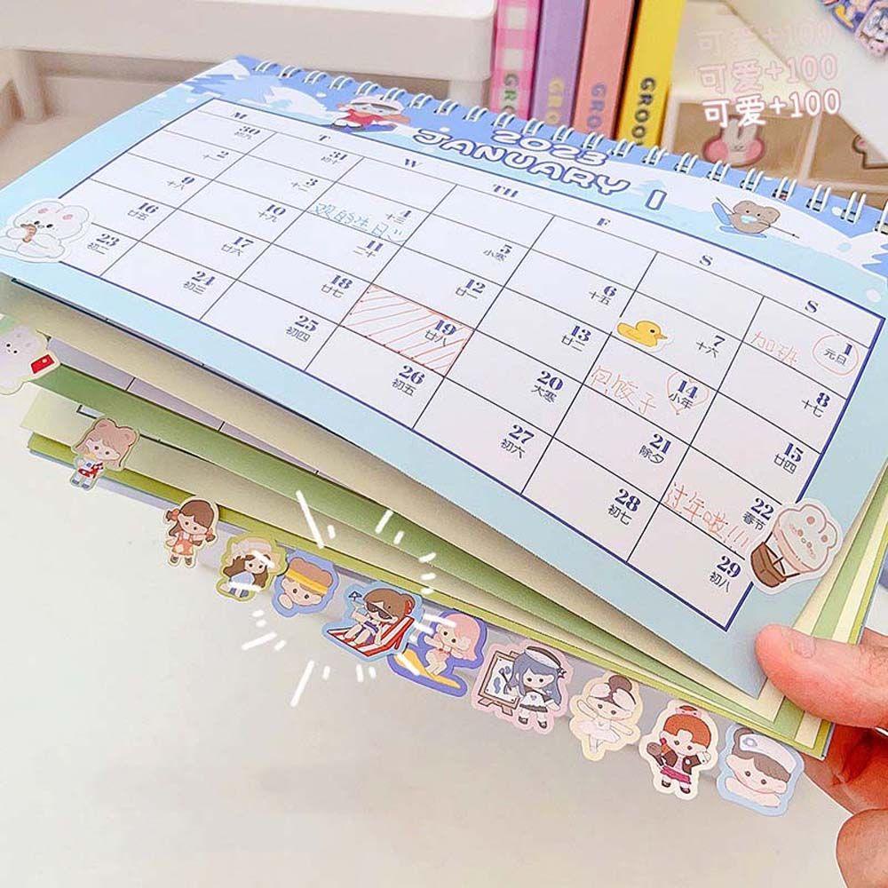 Mxbeauty 2023kalender Perlengkapan Kantor Siswa Sekolah Rumah Kartun Alat Tulis Jadwal Organizer Desktop Stationery