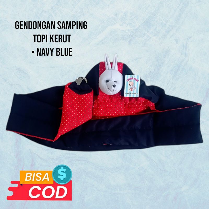 Gendongan samping bayi topi kerut