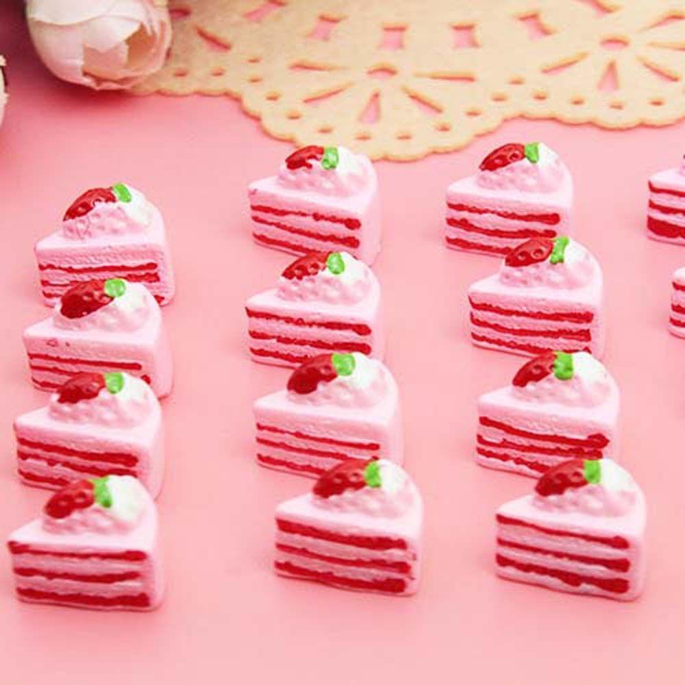 Quinton Rumah Boneka Kue Resin Mainan Anak Kue Miniatur Cake Desktop Decor Model Kerajinan Aksesoris Rumah Boneka Dapur Mainan Anak
