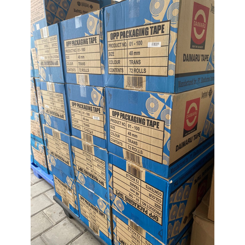 TERMURAH! GROSIR 1 DUS LAKBAN DAIMARU 2 INCH 48X90 - COKLAT - 72 ROLL