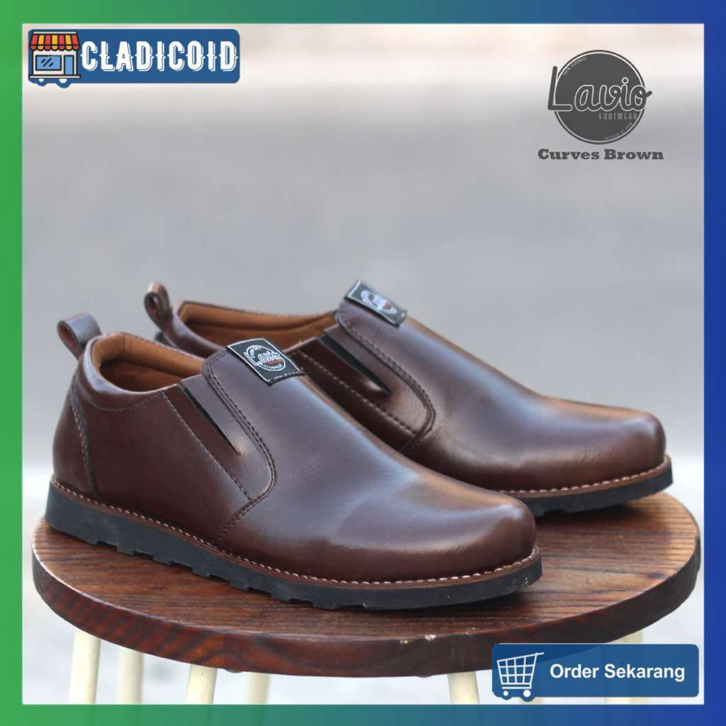 SEPATU SLIP ON FORMAL PRIA TANPA TALI KEREN DAN TERBARU COCOK UNTUK OUTDOOR ATAU DINAS LAVIO CURVES