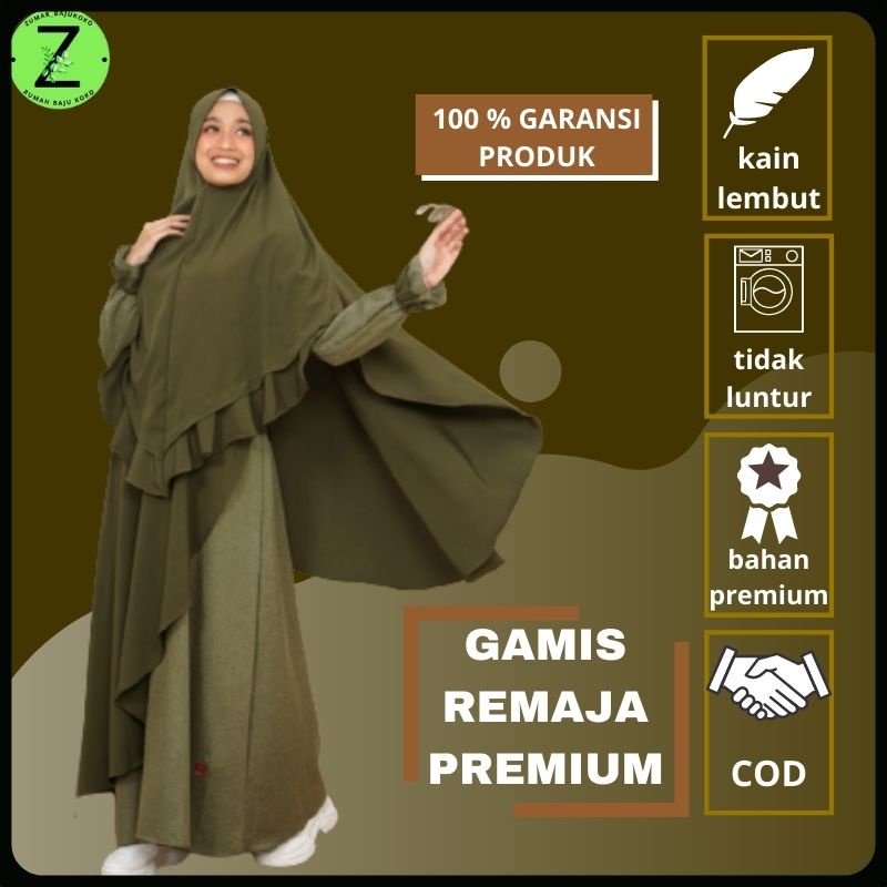 Baju pakaian dress gamis wanita muslim hijab cantik ibu ibu dewasa remaja nibras syari daily crinkle