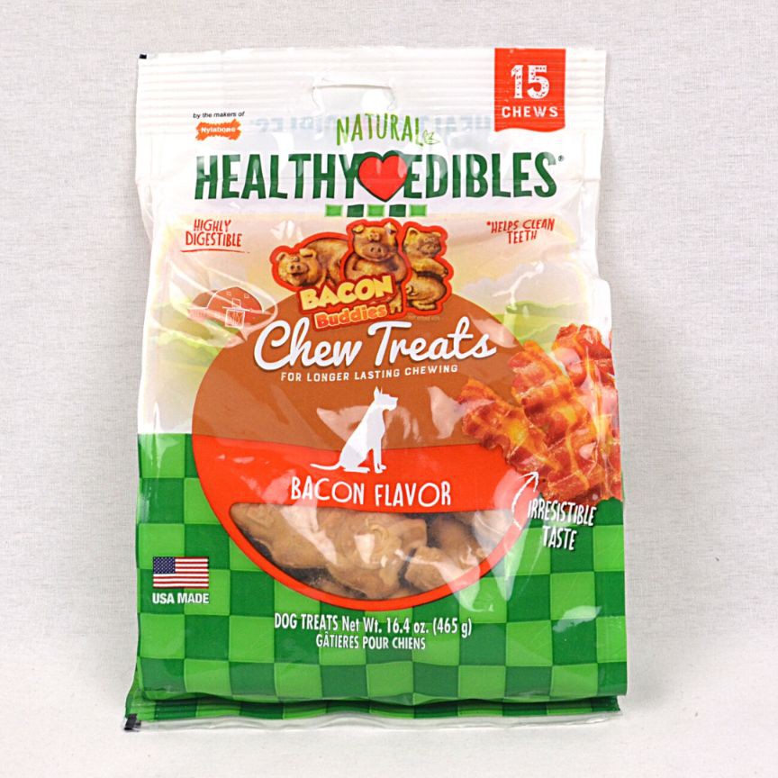 

NYLABONE Snack Anjing Healthy Edibles BACON Buddies 15pcs