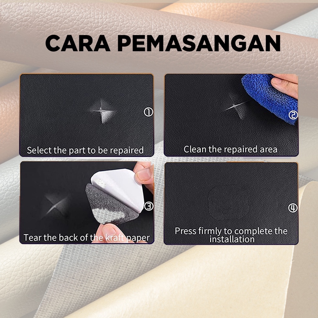 【Restorasi Kulit】70*200cm Perekat Ekstra Kuat Leather Perbaikan Repair Bahan Kulit Yang Rusak Kulit Sofa, Kursi, tas jok mobil, tas jok motor Kain Leather Sticker Kulit PU