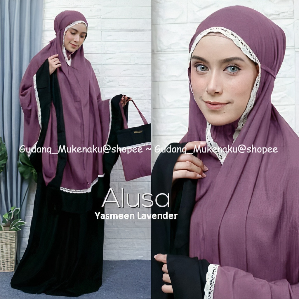 Gudang_mukenaku Mukena Anak Tanggung 14-17 Tahun yasmeen Alusa Renda Import Original bBahan Katun