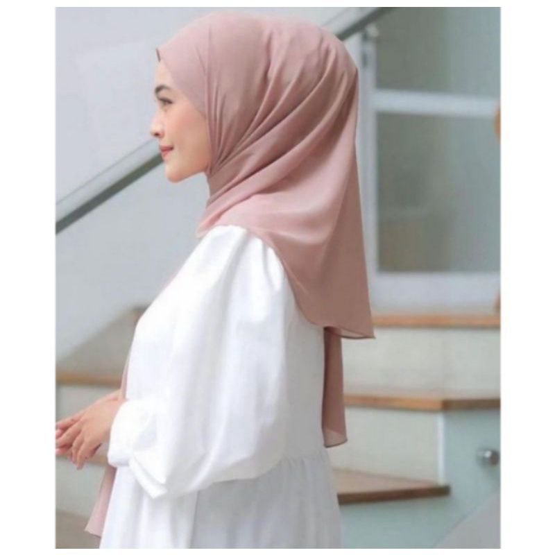 HIJAB/KERUDUNG/JILBAB PASMINA OVAL CURVE INNER CERUTY BABYDOLL model terbaru(180x 75 cm)