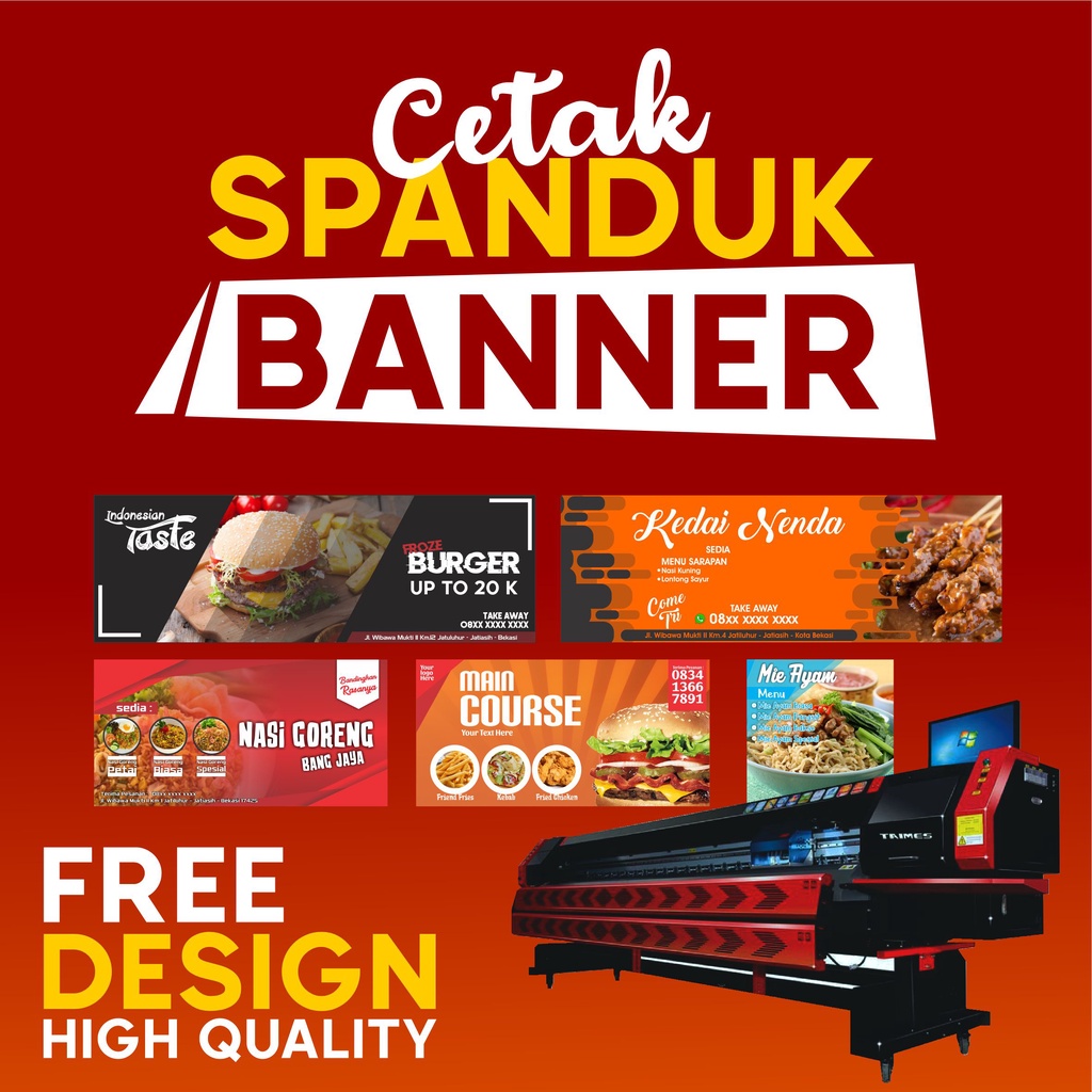 Jual Cetak Spanduk / Banner / Custom Desain Gratis / Bahan 300gr ...