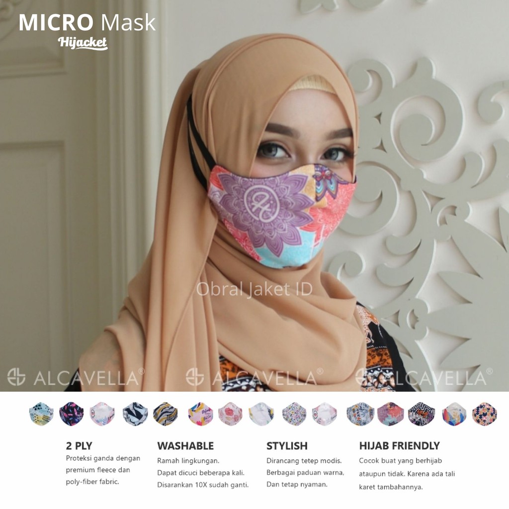 MICRO MASK  HIJACKET masker kain hijab  2ply masker 