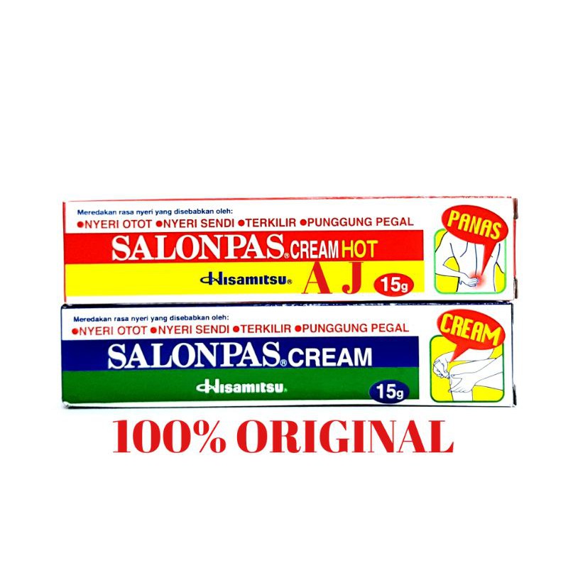 Salonpas Cream 15gr - Untuk Nyeri Sendi, Pegal, Keseleo