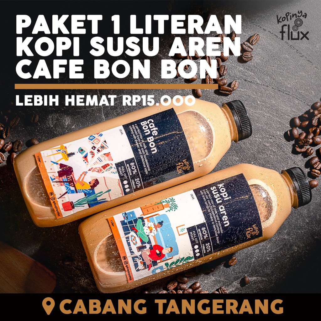 

Paket Kopi 1 Liter - Paket Kopi Literan (Kopi Susu Aren & Cafe Bon Bon) by Kopinya Flux