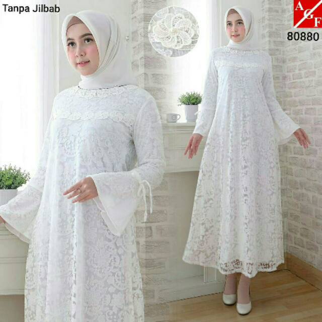 Gamis brukat tangan terompet