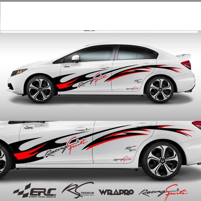 Stiker Striping Tribal Racing Sport Stiker Mobil Sedan Vios Honda City