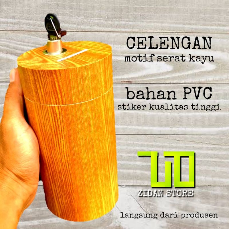 celengan motif serat kayu