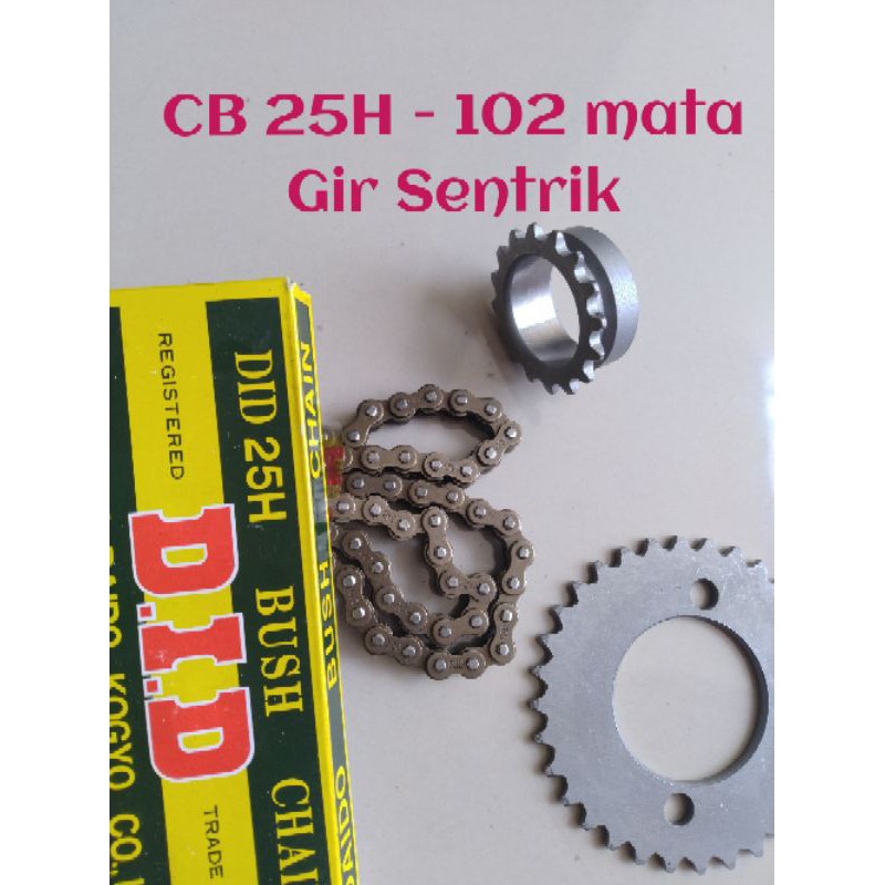 Kamprat Rantai Keteng CB 102 Mata 25h 102  DID Gir Sentrik Pro Series
