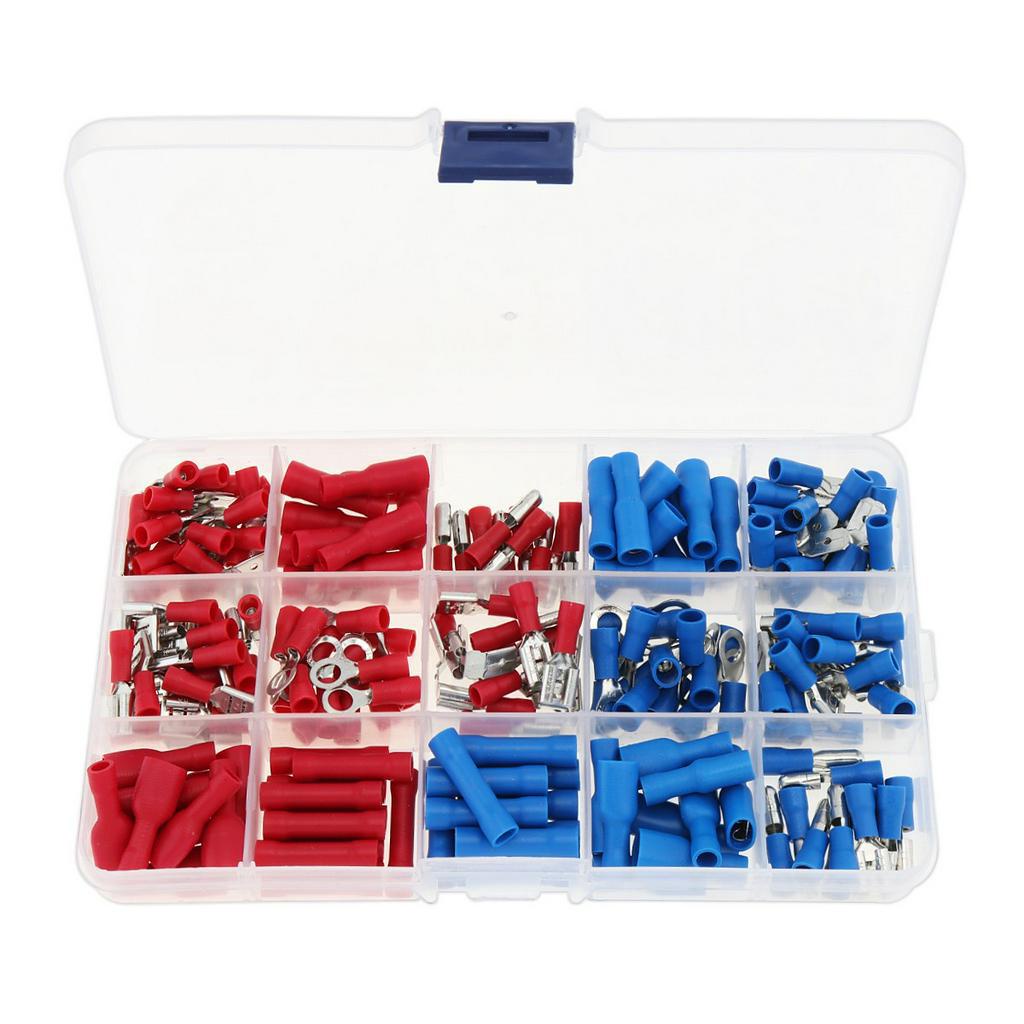 200pcs / Lot Konektor Crimp Terminal Kabel Listrik Insulated Bahan Tembaga + Pvc + Tinplate