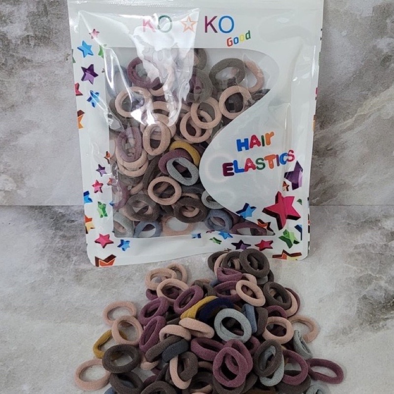 IKAT RAMBUT KARET DONAT ISI 100pcs/ TOWEL RING MIX WARNA / HARGA GROSIR