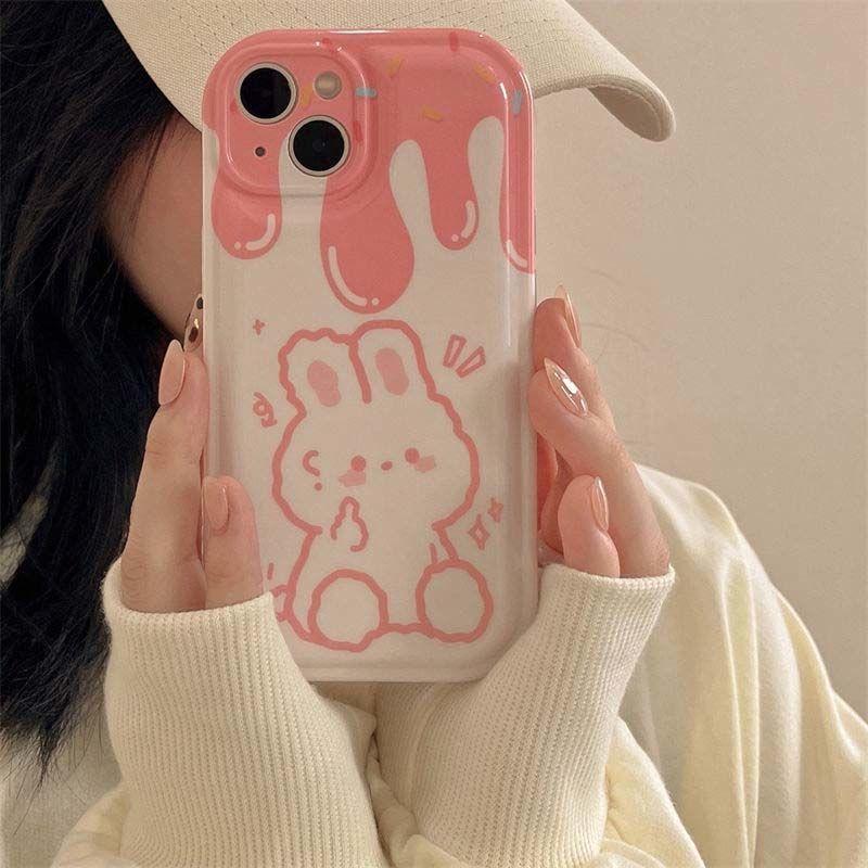 Casing Soft Case Karet Motif Beruang / Kelinci Untuk iPhone 12 13 11 Pro Max X Xs Max Xr