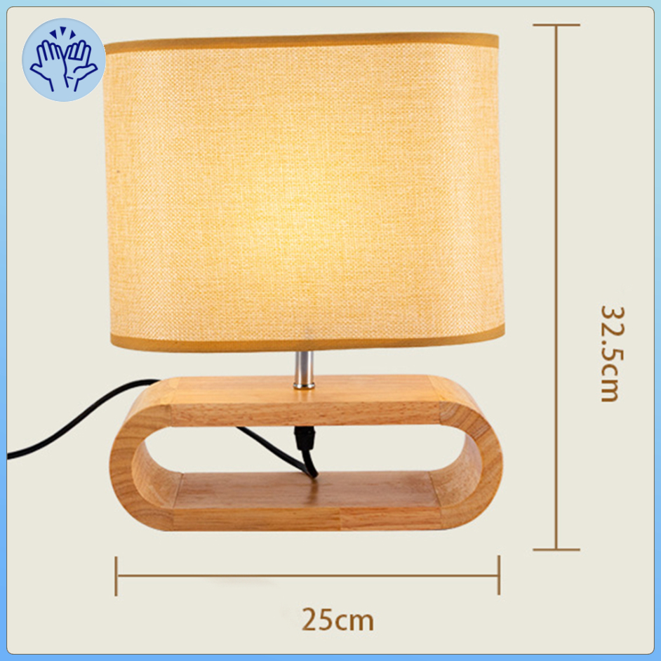 Nordic Wooden Table Lamp Night Light Shade Desk Light For Living Room Shopee Indonesia