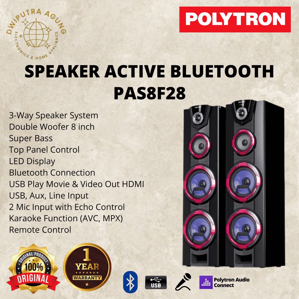 Polytron Active Speaker Bluetooth PAS-8F28 / PAS8F28