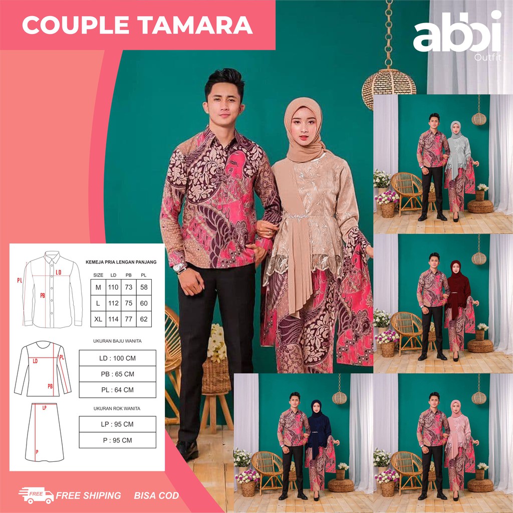Best Seller Batik Couple Kebaya Set Tamara Series Tunangan Lamaran Wisuda Kondangan Kekinian 2021 06qOo70fb3kjbK