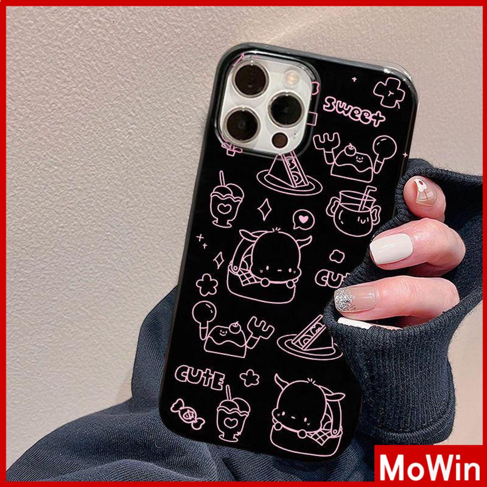 For iPhone 14 Pro Max iPhone Case TPU Soft Case Shiny Black Shockproof Protection Camera Cartoon Cute Compatible For iPhone 13 Pro max 12 Pro Max 11 Pro max xr xs max 7Plus 7 8