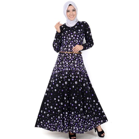 Fifi FASHION Long Dress Tangan Panjang Muslimah Maxi Corak Terbaru - Violin