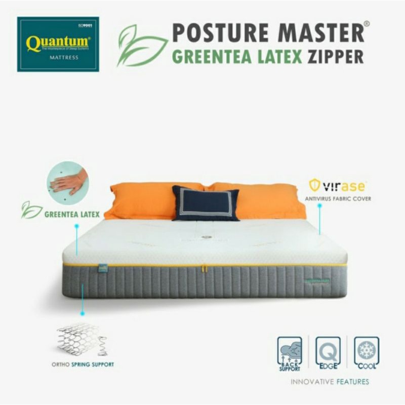 Quantum Kasur Orthopedic Posture Master Greentea Latex Virase 90 100 120 160 180 200 x 200 cm Kasur 