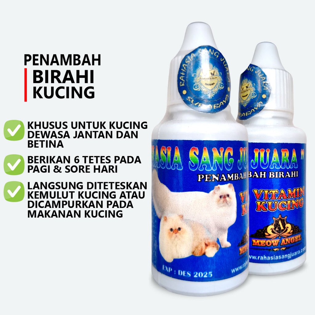 VITAMIN PENAMBAH BIRAHI KUCING MENINGKATKAN METABOLISME DAN IMUN KUCING