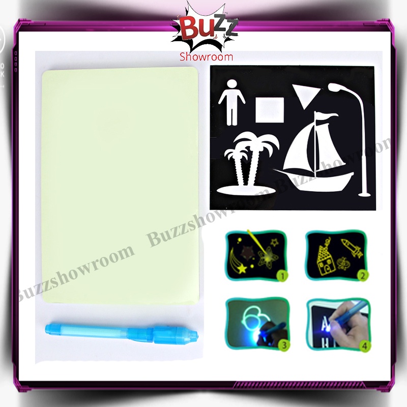 Draw With Light Magic Drawing Pad Mainan Papan Tulis Belajar Anak