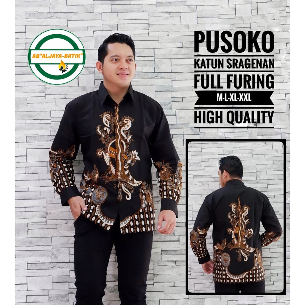 PUSOKO ALJAYA KEMEJA BATIK SOLO PRIA LENGAN PANJANG PENDEK LAPIS FURING ATASAN PREMIUM MODERN KATUN HALUS SAWUNG  GALING  YUDISTIRA  BINTANG DELING WISMAYA TRUNTUM IRENGAN KETAMAN IJO GALING BIRU KEMBANG SAJEN HUTAMA PARANG LIRIS BANYU PINK KUPU RATU KUPU