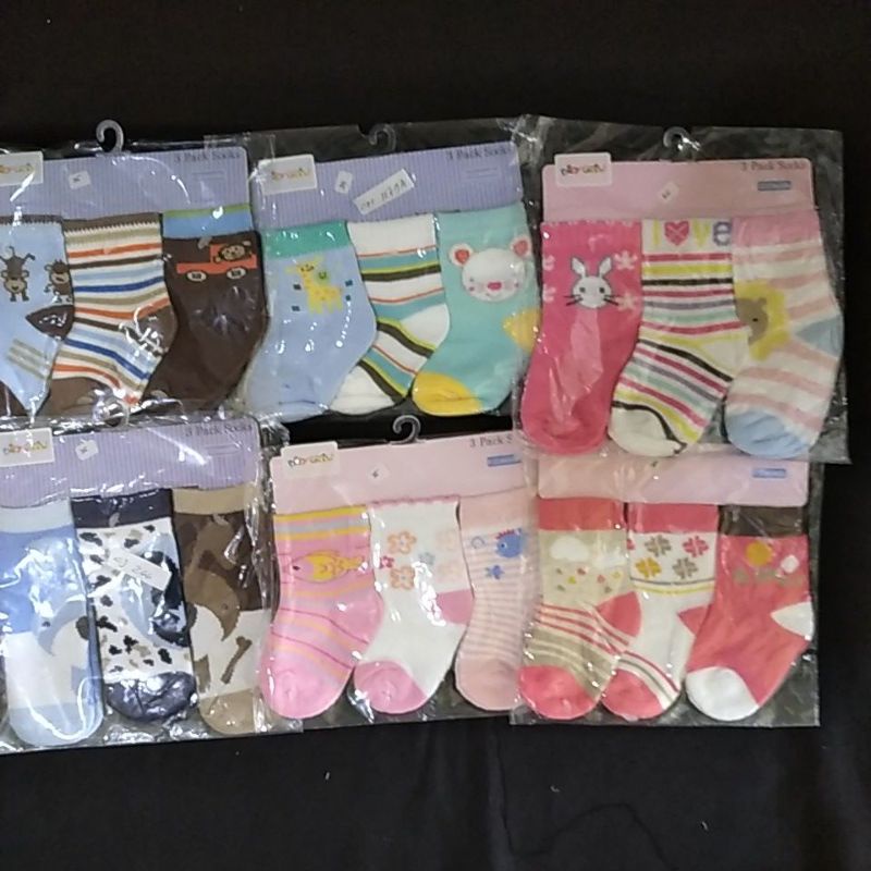 Kaos kaki bayi 3 pc cewe catell love baby grow 0-6 6-12 12-24