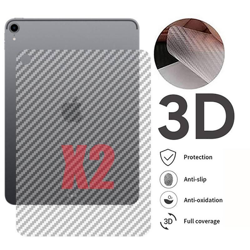 2PCS 3D Back Carbon Fiber Screen Protector For Apple iPad Pro 12.9 11 2021 2020 2018 Full Cover Protective Film iPad Air 4 3 2 1 iPad 9 8 7 6 5 iPad 10.2 Mini 6 5 4 3 2 1 8.4 7.9