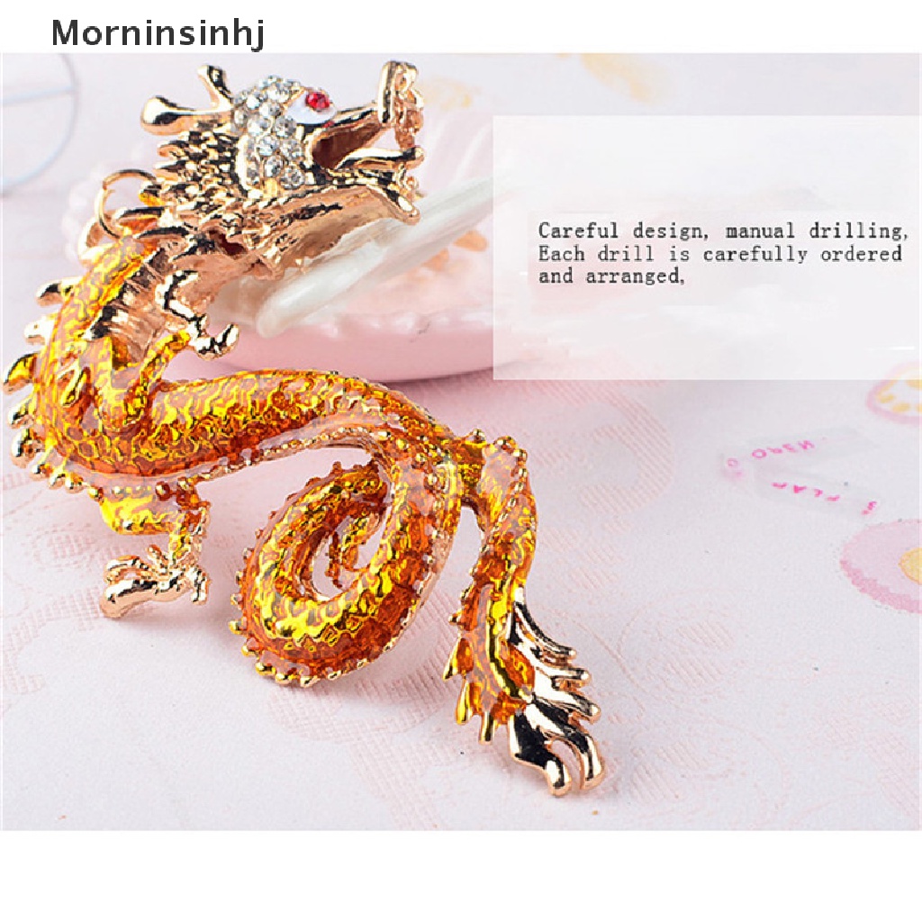 Mornin 1Pc Dragon Key Rings Chains Holder Simulasi Mutiara Kristal Hewan Keychains id