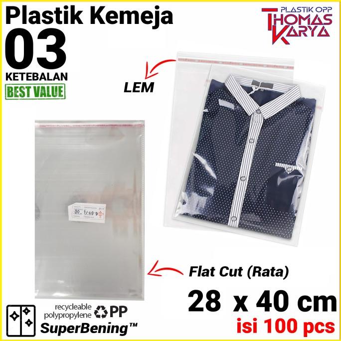 

#####] 28x40 cm Plastik OPP TIPIS (LEM) | Plastik OPP Baju | Plastik Celana