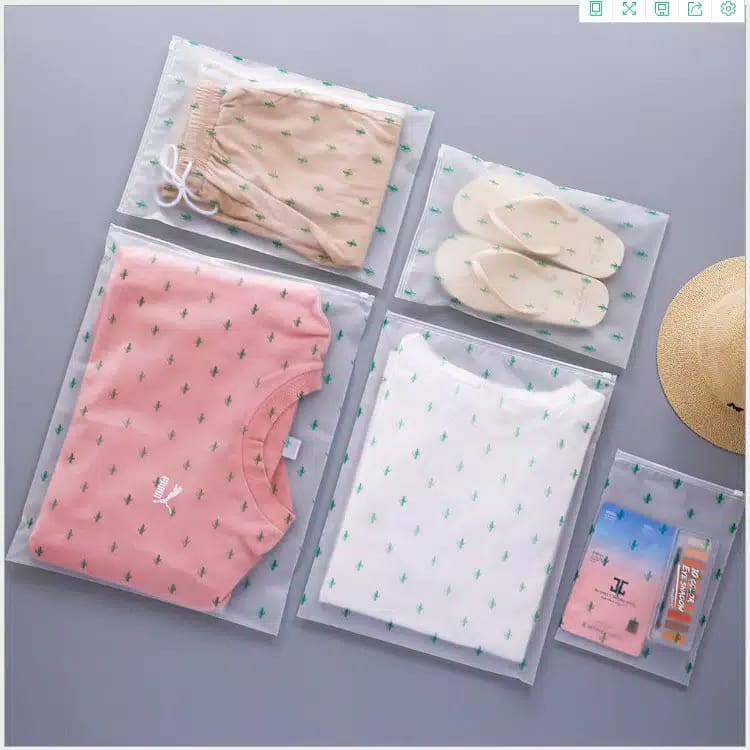 TEMPAT BAJU BABY TRAVELLING ZIPPER STORAGE BAG / Organizer Bag dengan Zip Lock BAHAN TEBAL 40 x 50