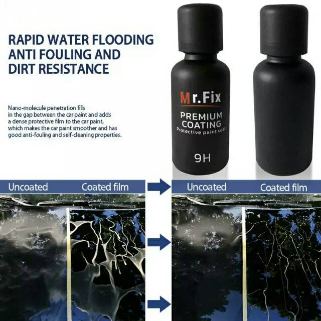 100% Original 30Ml Cairan Pelindung Cat Mobil Mr Fix 9H Nano Wax Glosy Ekterior Anti Fake Label Ori