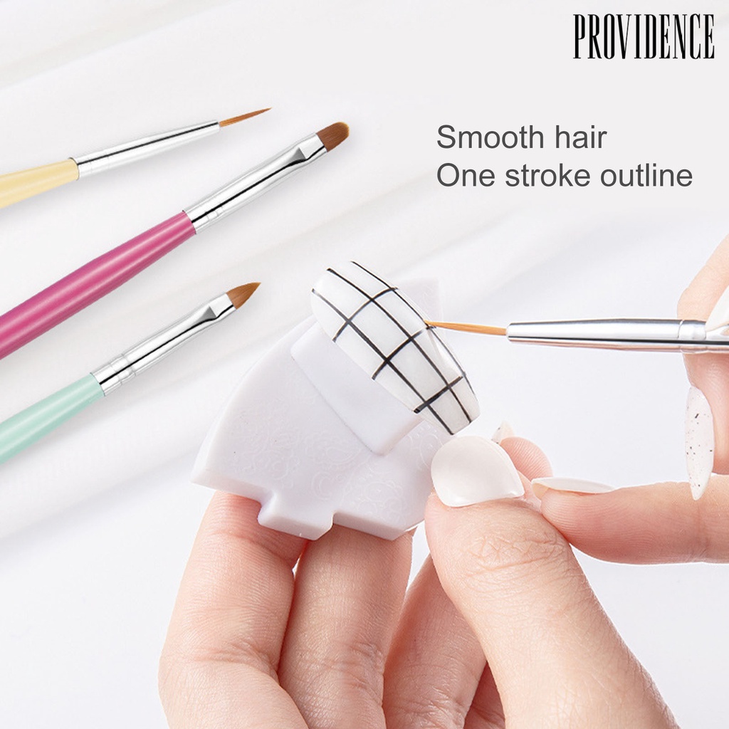 Providence 6pcs / Set Pen Brush Nail Art Warna Macaron