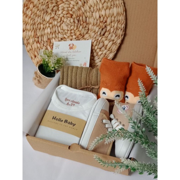 Baby Hampers 2/ Kado Lahiran/ Kado Bayi-H2-Putih Coklat