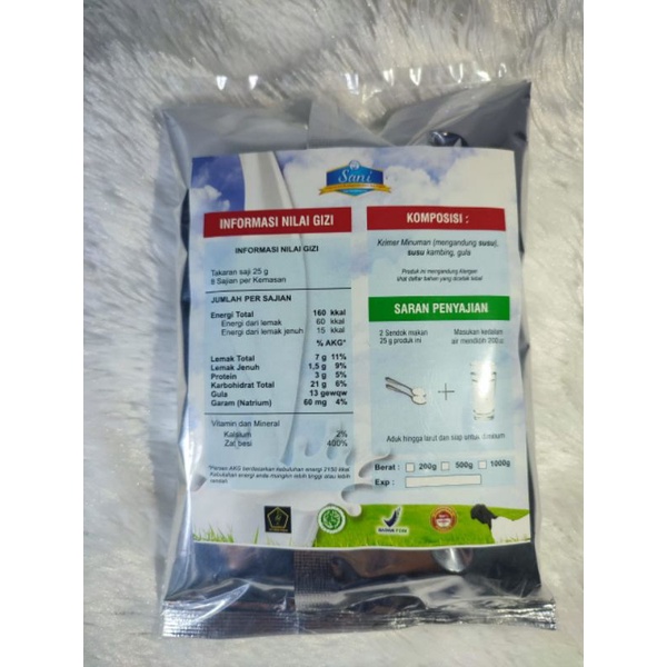 spesial BPOM susu kambing bubuk 1kg/1000g kemasan foil