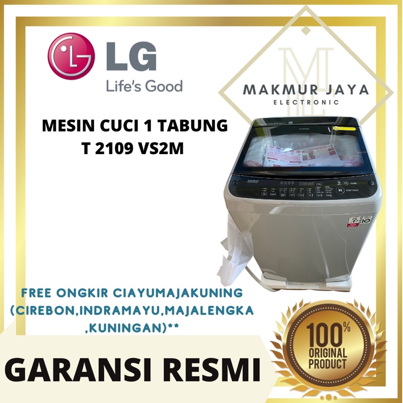 MESIN CUCI LG 1 TABUNG TOP LOADING T2109 9 kg INVERTER VS2M KHUSUS CIREBON