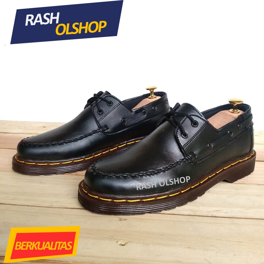 Sepatu Low Boot 2 Hole Hitam Sepatu Loafer Dokmart Bertali Model Rajut Indian