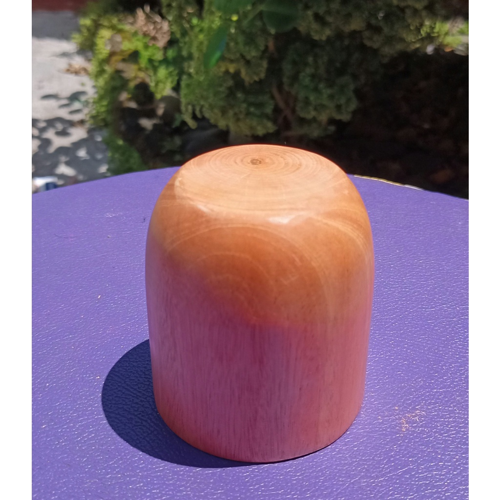 Gelas mug/gelas oval 8cm kayu mahoni