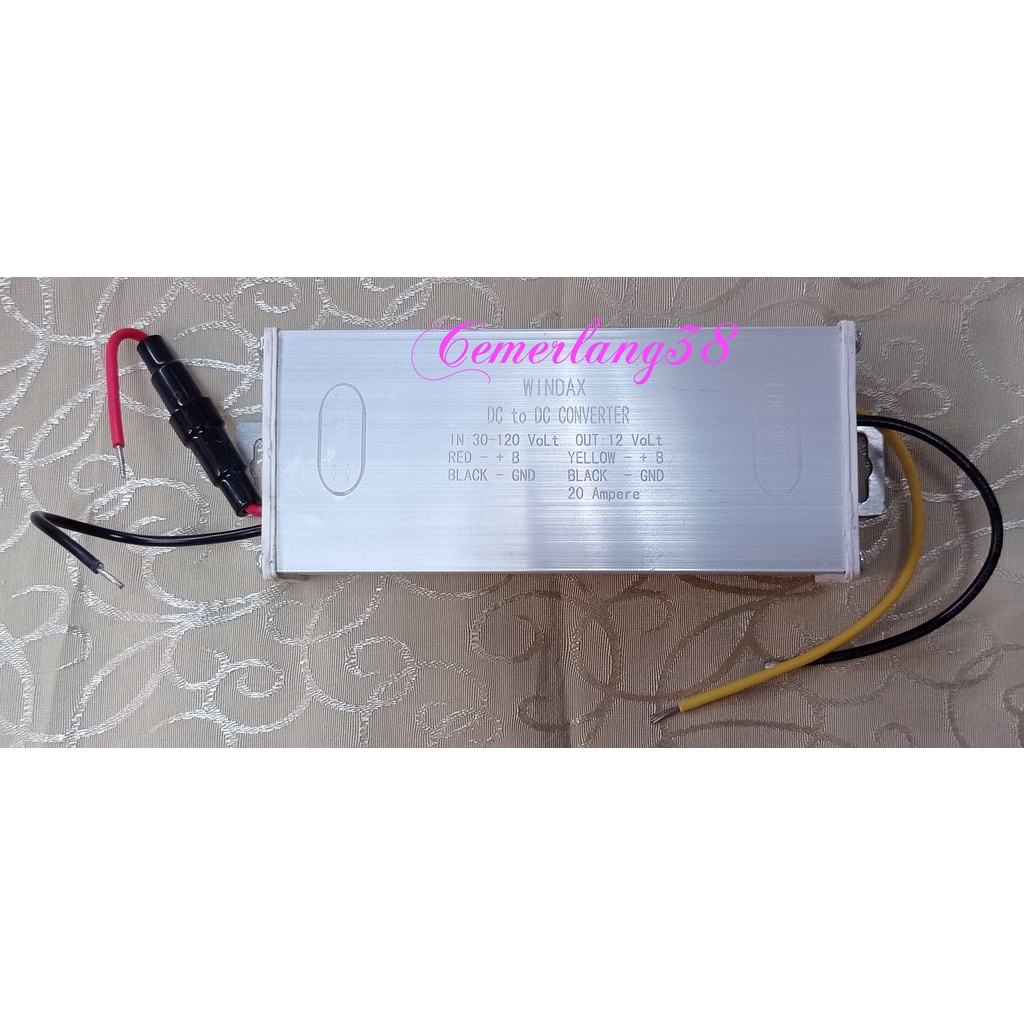 Step Down 20A PII Car Converter DC 30V - 120V to DC 12V 20 A Penurun Tegangan 48 Volt - 12 Volt