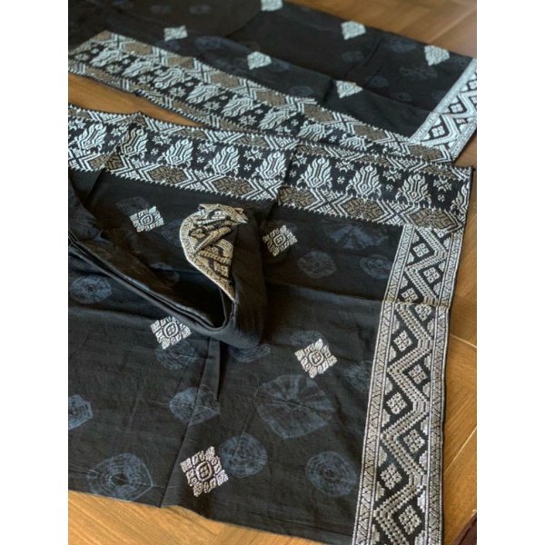 set couple endek jumputan bordir