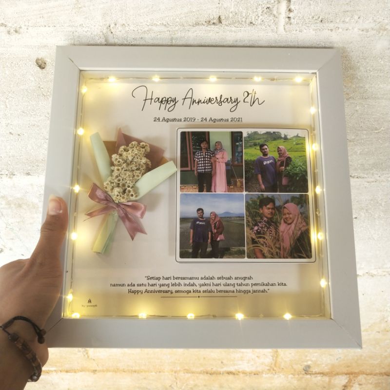 Gift Frame 3D Bucket Flower | Hadiah Anniversary | Hadiah birthday | Hadiah Wisuda | Hadiah pernikah