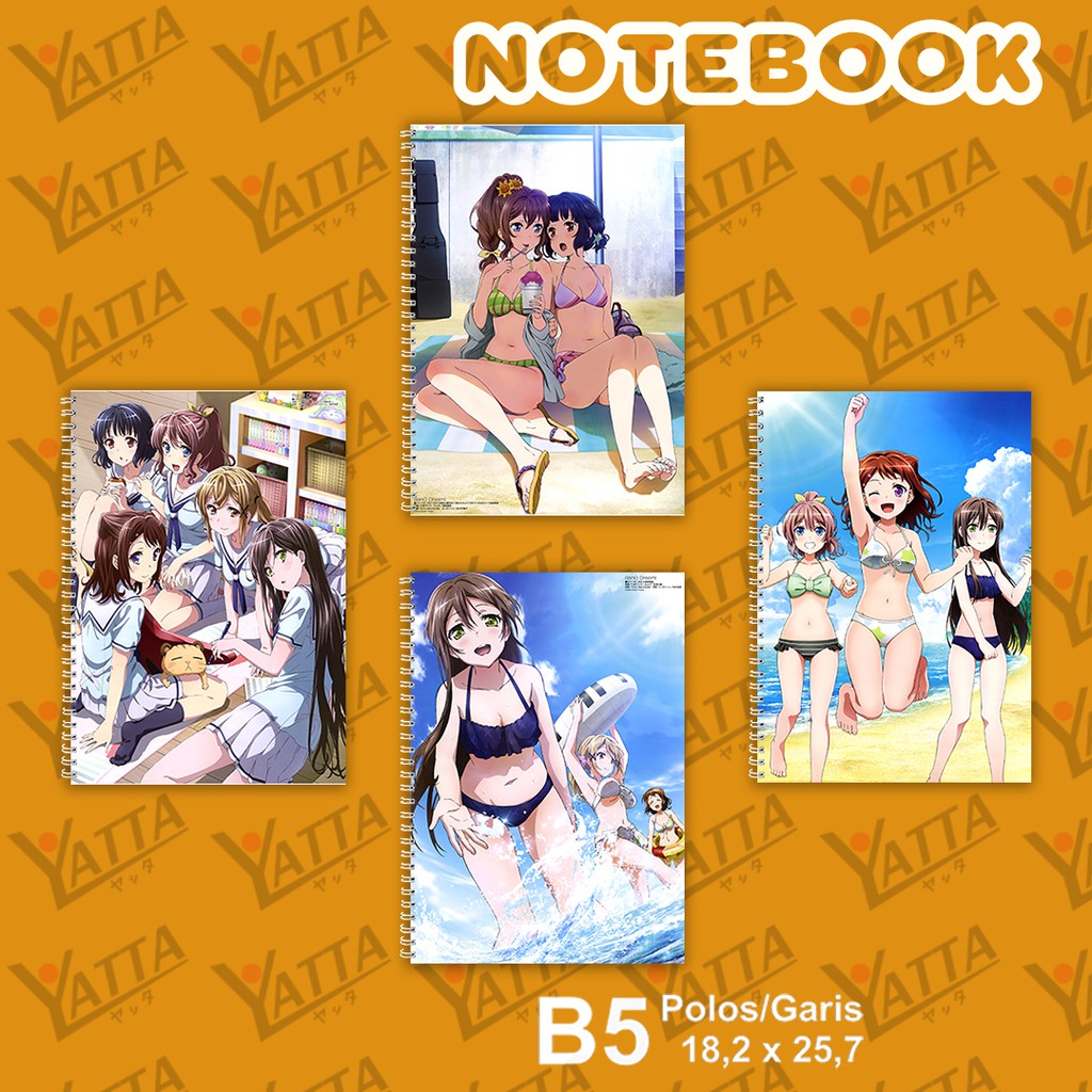 

Notebook Anime ukuran B5 18,2 cm x 25,7 cm Bang Dream