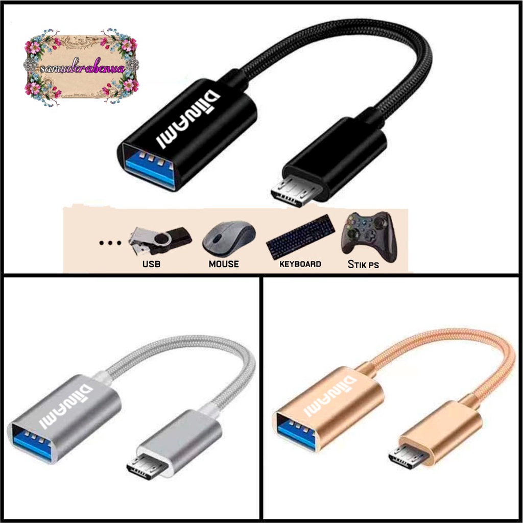 BM074 Kabel otg DIINAMI micro dan tipe c usb fast translit data anti lelet bahan metal usb 3.0 SB SB2564