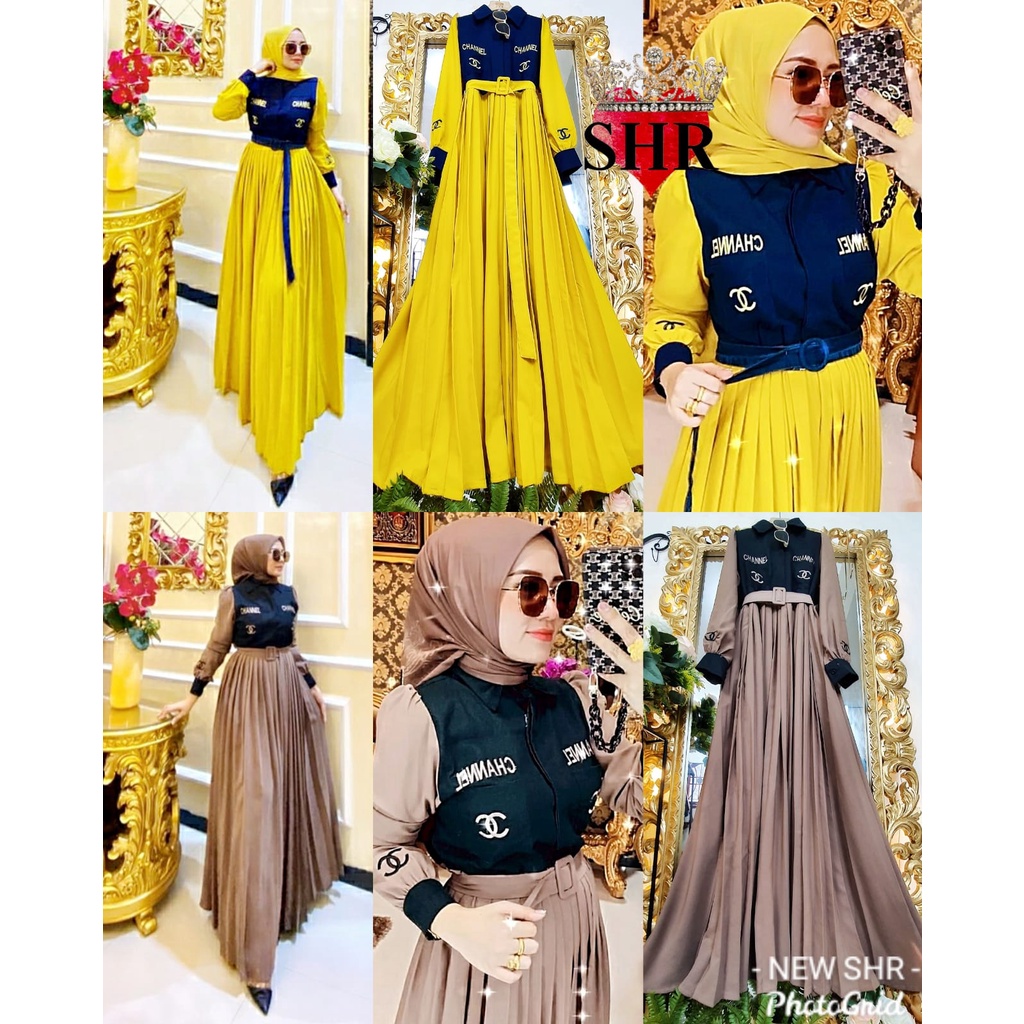 " NEW " MAXI DRESS WOLFIS MIX JEANS SHR ORI 100%