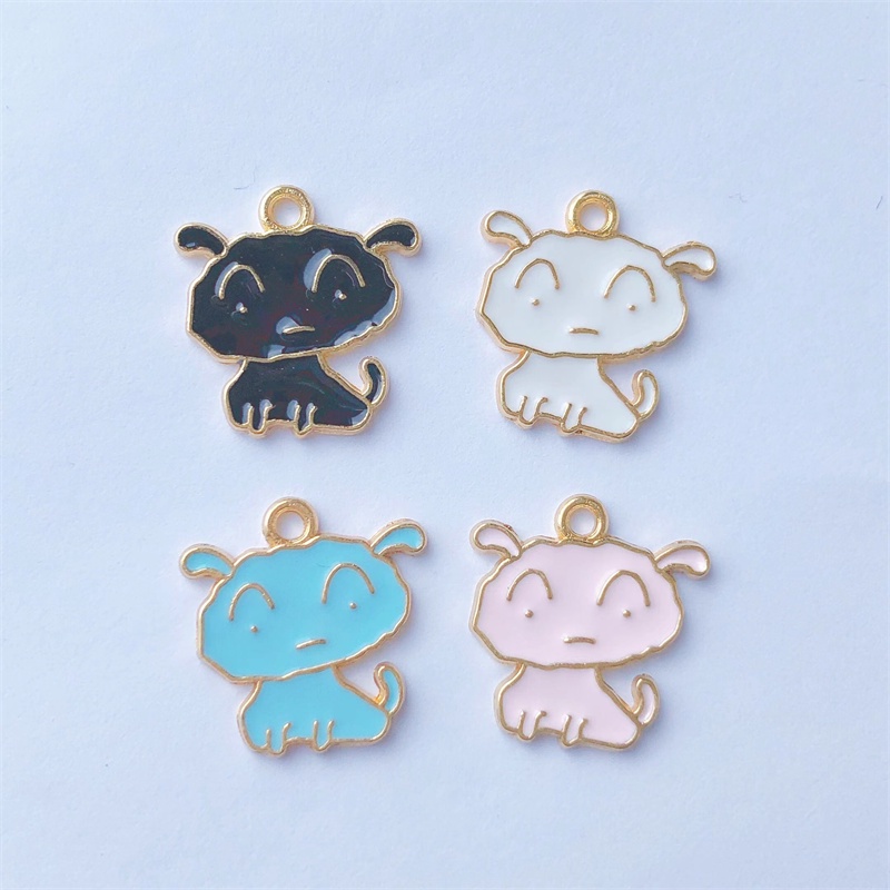 4pcs Liontin Kalung Anting Gelang Charms Bentuk Anjing Bahan Alloy Untuk Wanita